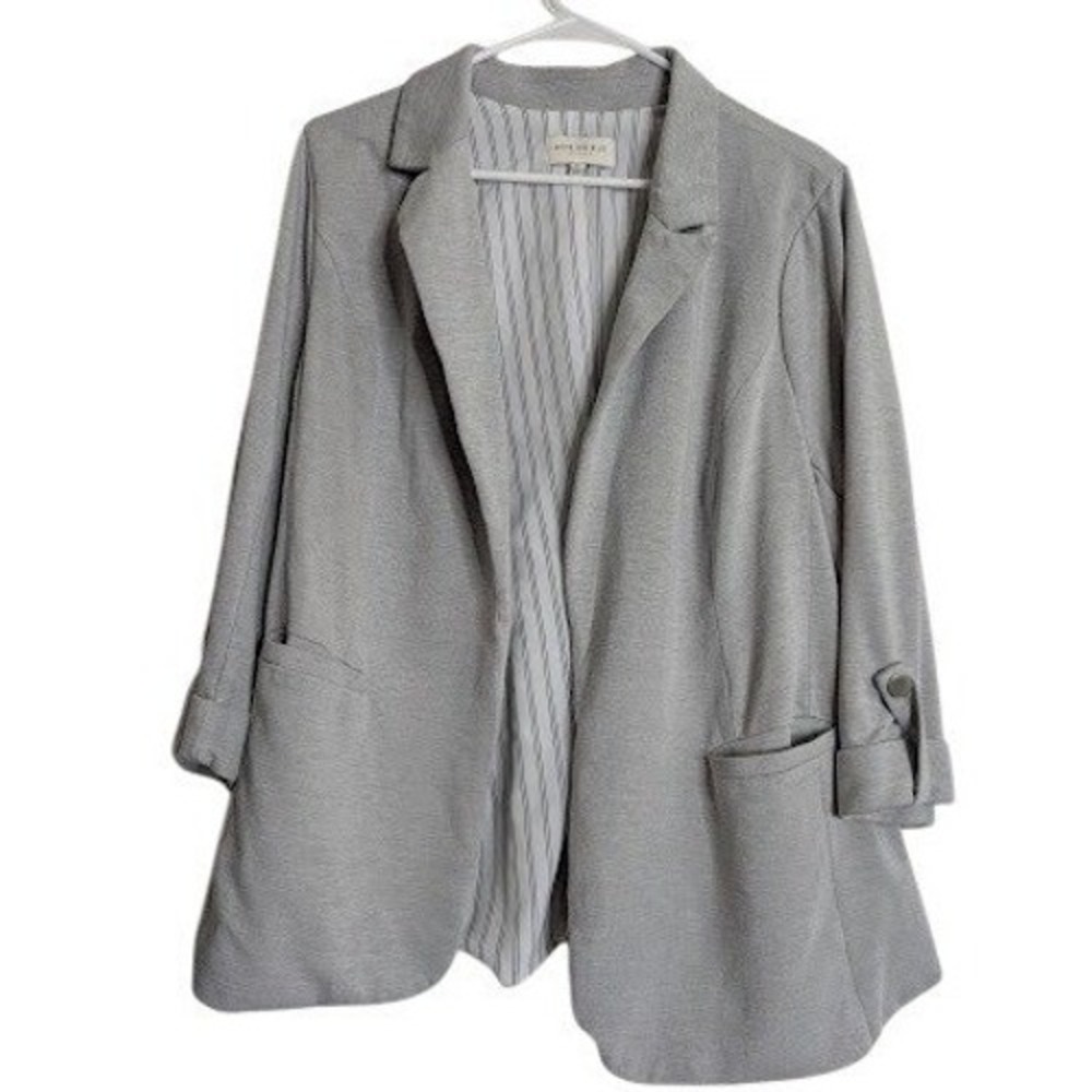 Skies are Blue Gray Womens Blazer Size 2X Office‎ Business Comfort Stretch Work